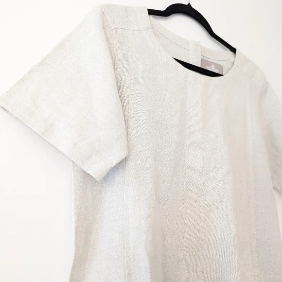 Crown Linen Designs linen dress with gold shimmer size small